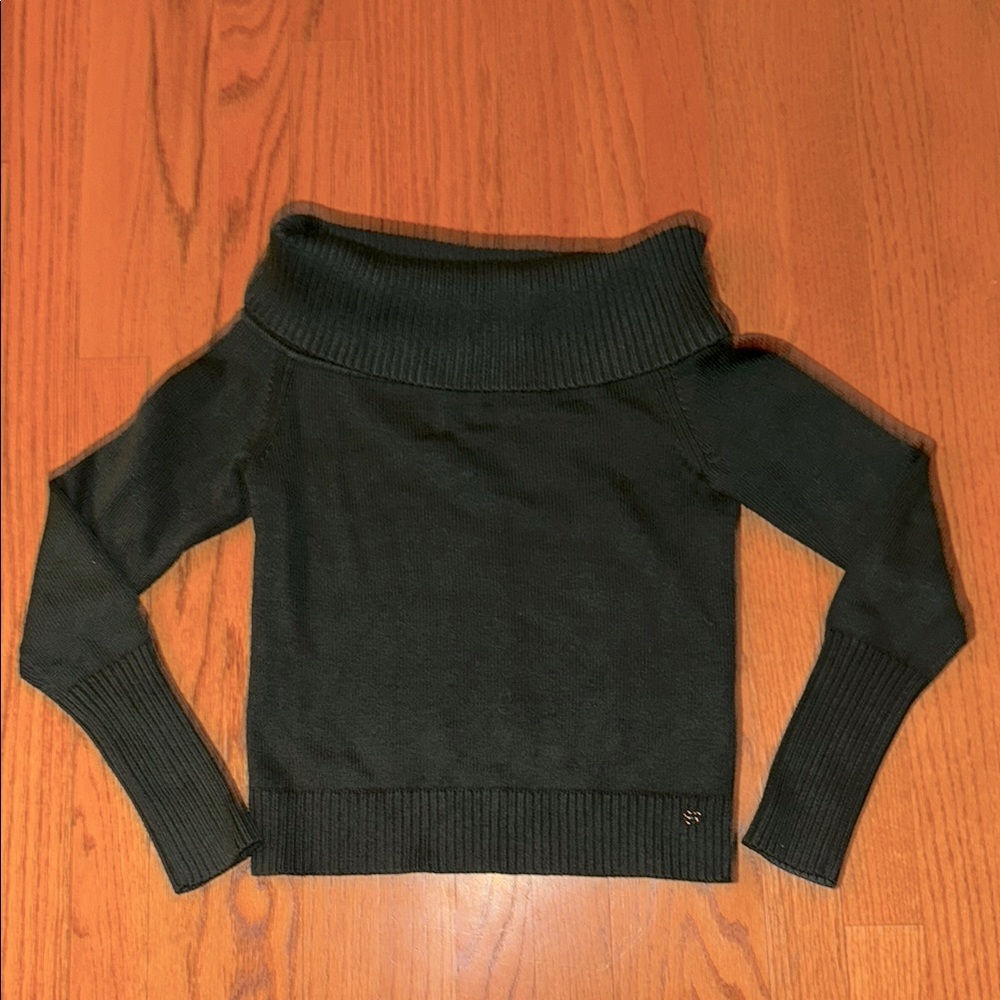 Aritzia Sunday Best Topaz Sweater off Shoulder, Deep Teal “Scarab” Color